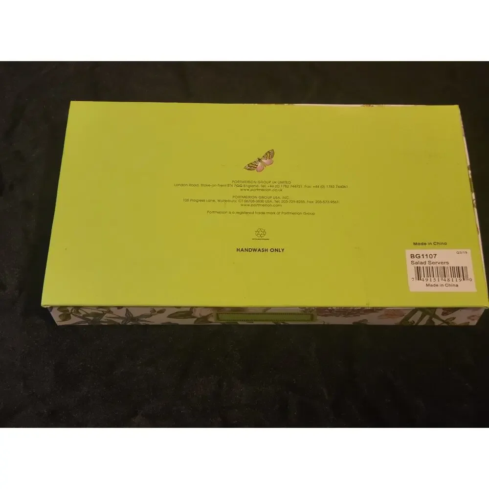Portmeirion Botanic Garden 2-Piece Salad Servers Set-Stainless Steel & Porcelain